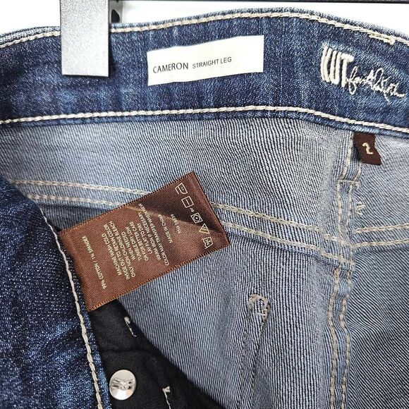 KUT FROM THE KLOTH Cameron Straight Leg Med Wash Crop Distressed Denim Jeans 2 - Picture 5 of 7